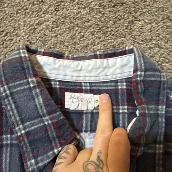 J Crew Flannel Mens Size XL 100% Cotton Premium Heavyweight Brushed Plaid Shirt‎ - Picture 4 of 9